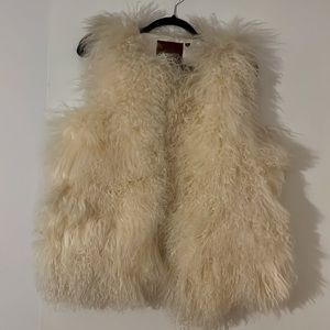 525 America White Mongolian Fur Vest